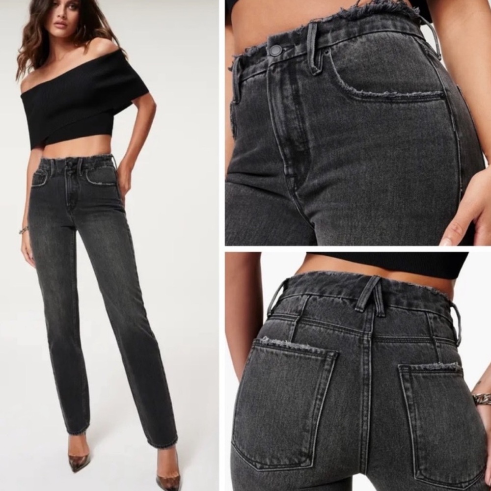 Good American 90S ICON STRAIGHT LEG JEANS IN BLACK251